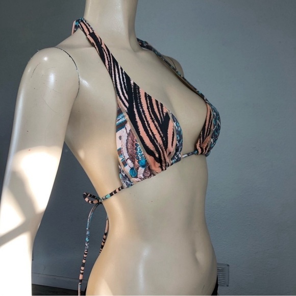 Victoria’s Secret swimsuit top strap tie multi color boho size:S - Picture 9 of 12